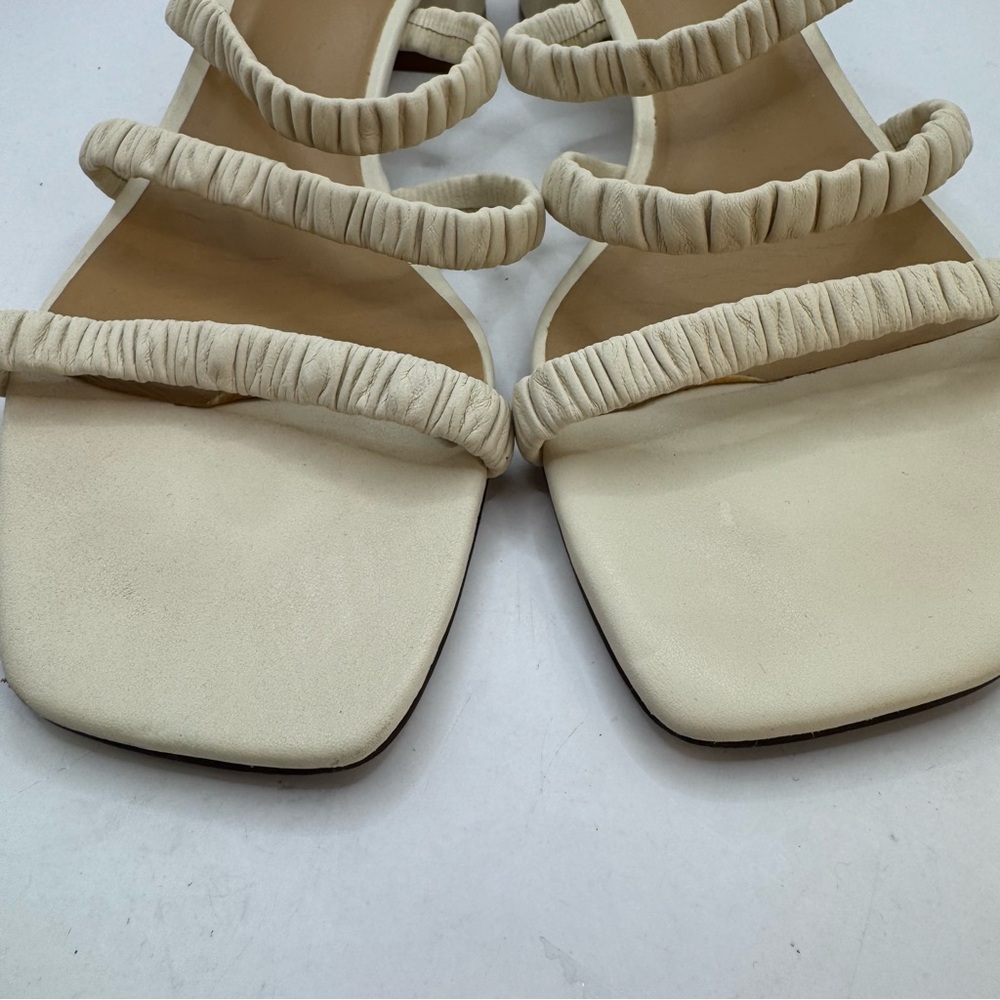 Reformation Assunta Strappy Block Heel Mule white leather sandal square toe 6.5 - Picture 10 of 12